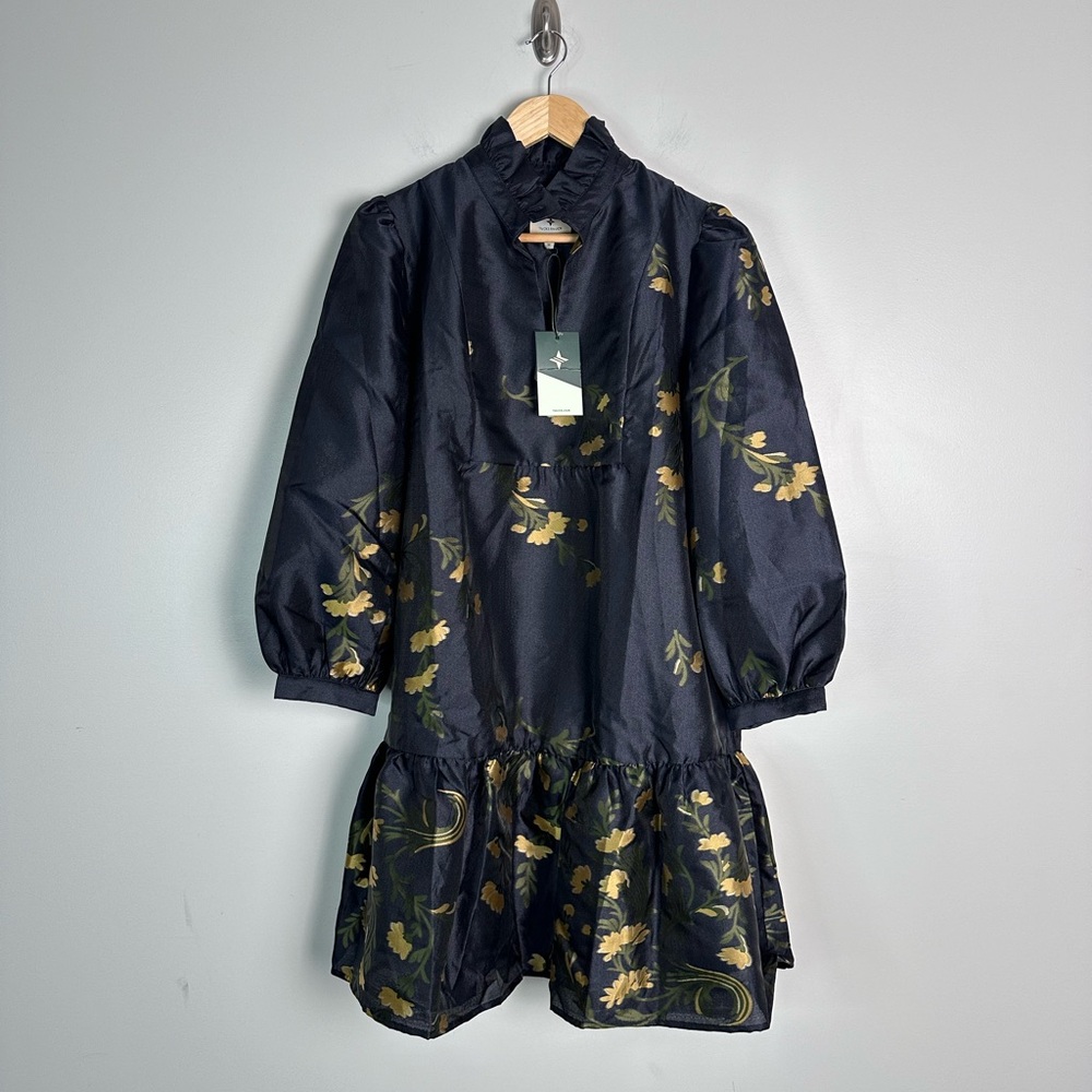 TUCKERNUCK Navy Jasmine Vine Jacquard Palmerston Dress - Picture 7 of 11